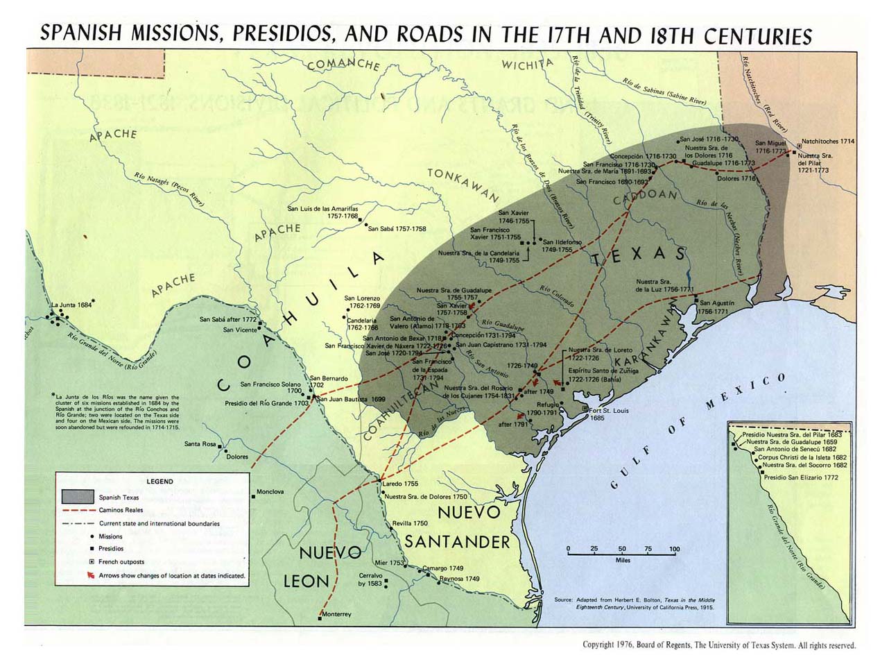 Spanish Texas Map
